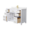 Custom image for White with Brushed Gold Trim / Carrara Cultured Marble / No Mirror