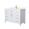 Custom image for White with Brushed Gold Trim / Carrara Cultured Marble / No Mirror