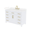 Custom image for White with Brushed Gold Trim / Carrara Cultured Marble / No Mirror