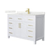 Custom image for White with Brushed Gold Trim / Giotto Quartz / No Mirror