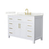 Custom image for White with Brushed Gold Trim / Giotto Quartz / No Mirror