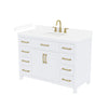 Custom image for White with Brushed Gold Trim / White Cultured Marble / No Mirror