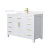 Custom image for White with Brushed Gold Trim / White Quartz / No Mirror