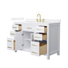 Custom image for White with Brushed Gold Trim / White Quartz / No Mirror