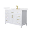 Custom image for White with Brushed Gold Trim / White Quartz / No Mirror