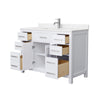 Custom image for White with Brushed Nickel Trim / Carrara Cultured Marble / No Mirror