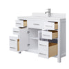 Custom image for White with Brushed Nickel Trim / White Cultured Marble / No Mirror
