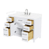 Custom image for White with Brushed Nickel Trim / White Cultured Marble / No Mirror