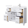 Custom image for White with Brushed Nickel Trim / White Quartz / No Mirror