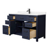 Custom image for Dark Blue with Matte Black Trim / Carrara Cultured Marble / No Mirror