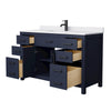 Custom image for Dark Blue with Matte Black Trim / White Cultured Marble / No Mirror