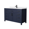 Custom image for Dark Blue with Matte Black Trim / White Cultured Marble / No Mirror