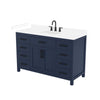 Custom image for Dark Blue with Matte Black Trim / White Cultured Marble / No Mirror