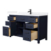 Custom image for Dark Blue with Matte Black Trim / White Quartz / No Mirror
