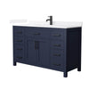 Custom image for Dark Blue with Matte Black Trim / White Quartz / No Mirror