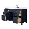 Custom image for Dark Blue with Matte Black Trim / White Quartz / No Mirror