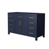 Custom image for Dark Blue with Brushed Gold Trim / No Mirror