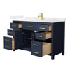 Custom image for Dark Blue with Brushed Gold Trim / Giotto Quartz / No Mirror