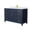 Custom image for Dark Blue with Brushed Gold Trim / White Cultured Marble / No Mirror