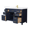 Custom image for Dark Blue with Brushed Gold Trim / White Quartz / No Mirror