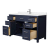 Custom image for Dark Blue with Brushed Nickel Trim / Carrara Cultured Marble / No Mirror