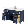Custom image for Dark Blue with Brushed Nickel Trim / Carrara Cultured Marble / No Mirror