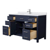 Custom image for Dark Blue with Brushed Nickel Trim / White Cultured Marble / No Mirror