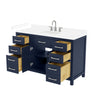 Custom image for Dark Blue with Brushed Nickel Trim / White Cultured Marble / No Mirror