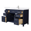 Custom image for Dark Blue with Brushed Nickel Trim / White Quartz / No Mirror