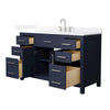 Custom image for Dark Blue with Brushed Nickel Trim / White Quartz / No Mirror