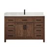 Custom image for Dark Walnut with Matte Black Trim / Carrara Cultured Marble / No Mirror