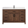 Custom image for Dark Walnut with Matte Black Trim / White Cultured Marble / No Mirror