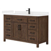 Custom image for Dark Walnut with Matte Black Trim / White Cultured Marble / No Mirror