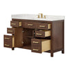 Custom image for Dark Walnut with Brushed Gold Trim / Carrara Cultured Marble / No Mirror