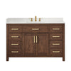 Custom image for Dark Walnut with Brushed Gold Trim / Giotto Quartz / No Mirror