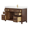 Custom image for Dark Walnut with Brushed Gold Trim / White Cultured Marble / No Mirror