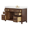 Custom image for Dark Walnut with Brushed Gold Trim / White Cultured Marble / No Mirror