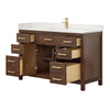 Custom image for Dark Walnut with Brushed Gold Trim / White Quartz / No Mirror