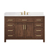 Custom image for Dark Walnut with Brushed Gold Trim / White Quartz / No Mirror