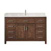 Custom image for Dark Walnut with Brushed Nickel Trim / Carrara Cultured Marble / No Mirror