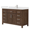 Custom image for Dark Walnut with Brushed Nickel Trim / Carrara Cultured Marble / No Mirror