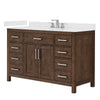 Custom image for Dark Walnut with Brushed Nickel Trim / Carrara Cultured Marble / No Mirror