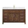 Custom image for Dark Walnut with Brushed Nickel Trim / White Cultured Marble / No Mirror