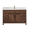 Custom image for Dark Walnut with Brushed Nickel Trim / White Quartz / No Mirror
