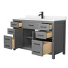 Custom image for Dark Gray with Matte Black Trim / Carrara Cultured Marble / No Mirror