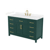 Custom image for Green with Brushed Gold Trim / Carrara Cultured Marble / No Mirror