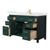 Custom image for Green with Brushed Gold Trim / Giotto Quartz / No Mirror
