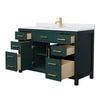 Custom image for Green with Brushed Gold Trim / White Cultured Marble / No Mirror