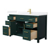 Custom image for Green with Brushed Gold Trim / White Quartz / No Mirror