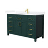 Custom image for Green with Brushed Gold Trim / White Quartz / No Mirror
